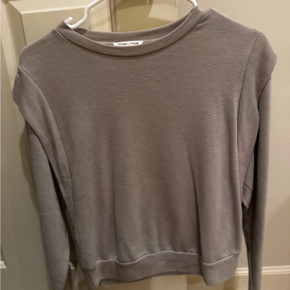 Moa Moa Gray Long Sleeve Blouse